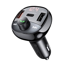 АЗУ (Автомобильное зарядное устройство) REMAX LODI SERIES RCC331 с FM трансмиттером, 1 USB Type C, 2 USB, TF card, LED дисплей, цвет черный