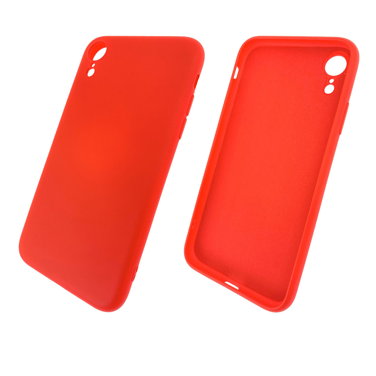 Чехол накладка для APPLE iPhone XR, силикон, цвет красный.