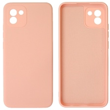 Чехол накладка для SAMSUNG Galaxy A03 (SM-A035F), силикон, бархат, цвет розовый песок