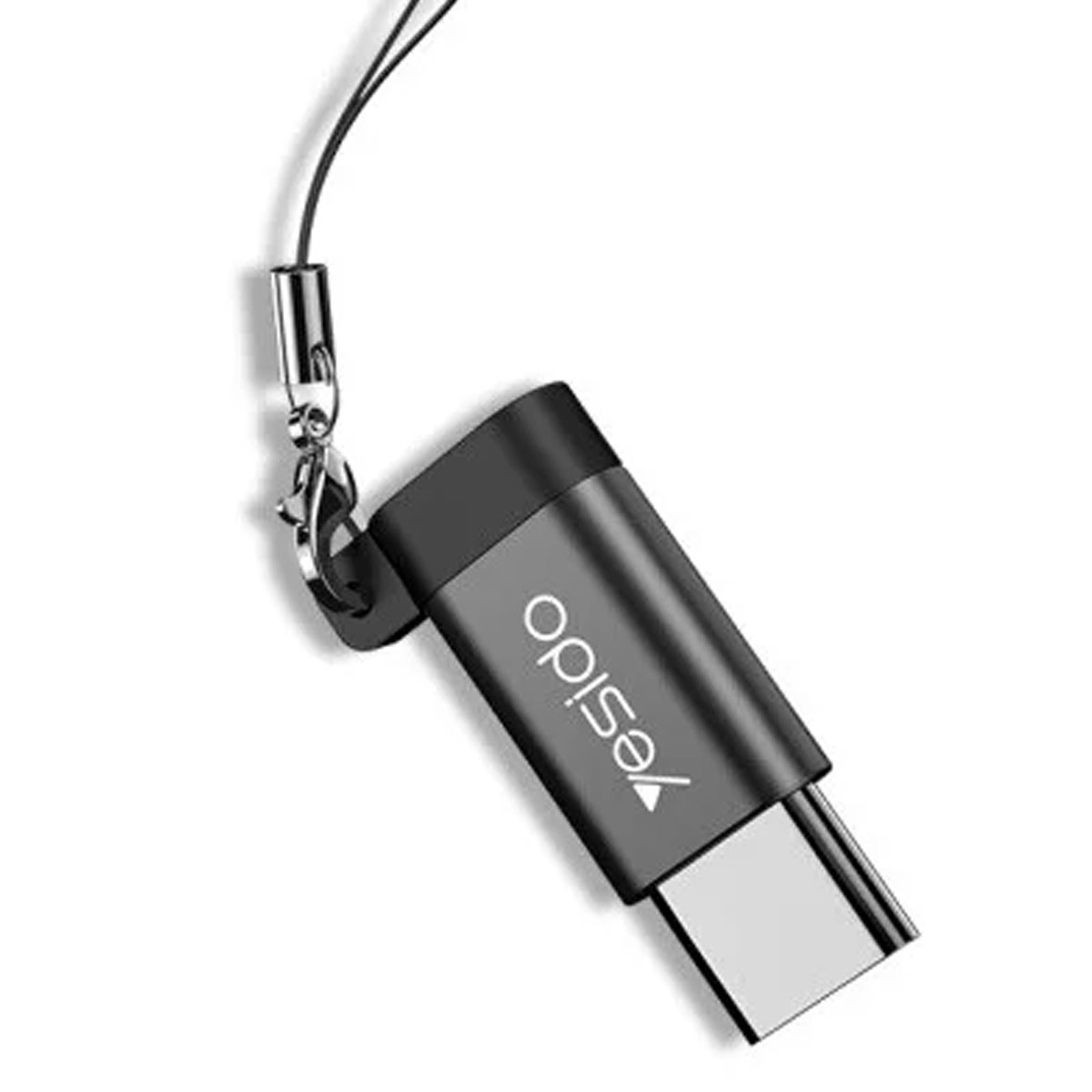 Адаптер, переходник, конвертер YESIDO GS04 Micro USB (мама) на USB Type C (папа), цвет черный