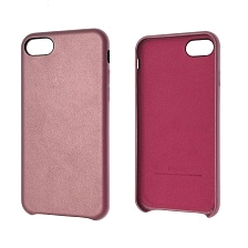Чехол накладка Leather Case для APPLE iPhone 7, 8, экокожа, пластик, цвет фиолетовый.