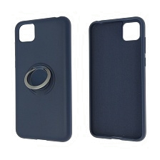 Чехол накладка RING для HUAWEI Honor 9S (DUA-LX9), Y5P 2020, силикон, кольцо держатель, цвет темно-синий