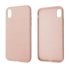 Чехол накладка NANO для APPLE iPhone XR, силикон, бархат, цвет розовый песок.