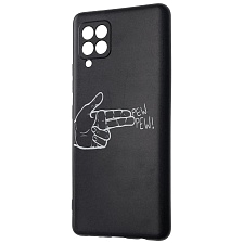 Чехол накладка для SAMSUNG Galaxy A12 (SM-A125), силикон, рисунок Pew pew!