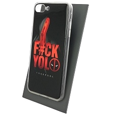 Чехол накладка для APPLE iPhone 7 Plus, iPhone 8 Plus, силикон, глянцевый, рисунок FCK YOLO DEADPOOL