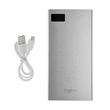 Внешний аккумулятор, Power Bank Cager S99, 10000 mAh, 2xUSB, цвет серебристый.