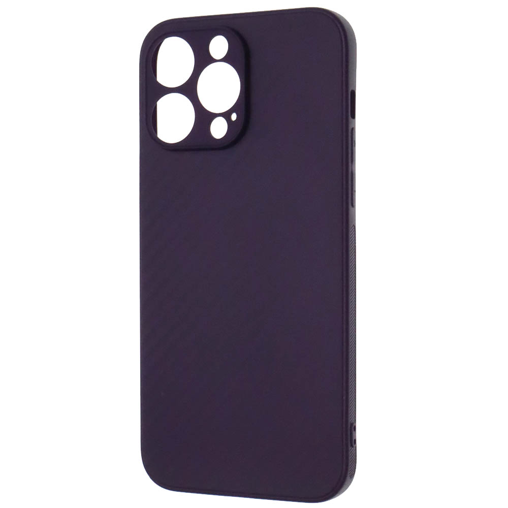 Чехол накладка для APPLE iPhone 14 Pro Max, силикон, карбон, цвет темно фиолетовый