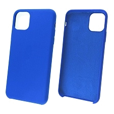 Чехол накладка Silicon Case для APPLE iPhone 11 Pro MAX 2019, силикон, бархат, цвет космический синий.