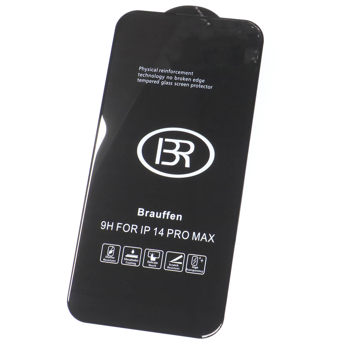 Защитное стекло 9H BRAUFFEN для APPLE iPhone 14 Pro Max (6.7), цвет окантовки черный