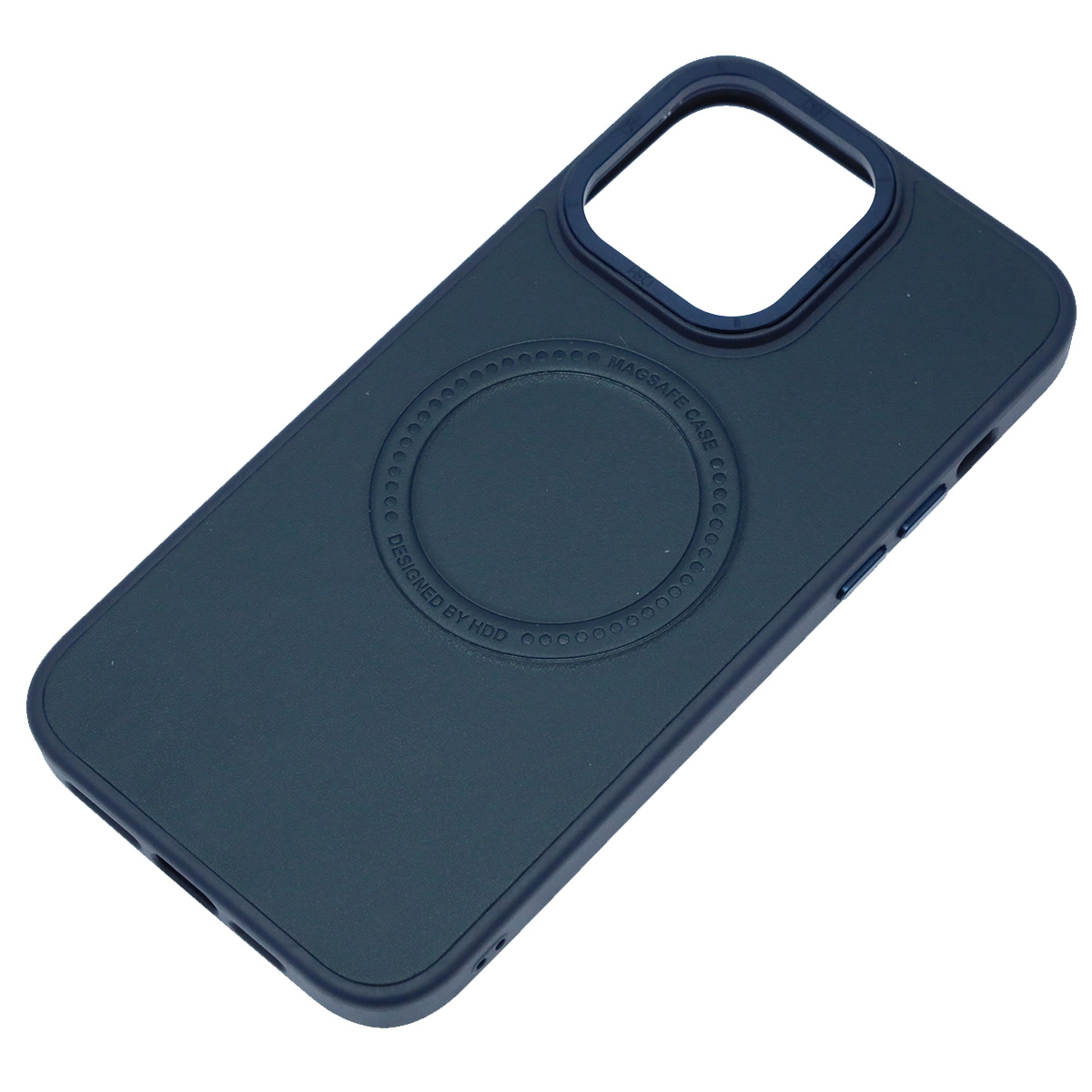 Чехол накладка Creative Stylish с поддержкой MagSafe для APPLE iPhone 14 Pro Max, защита камеры, экокожа, бархат, цвет темно синий