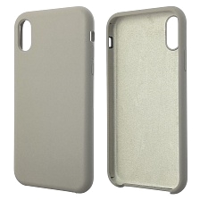 Чехол накладка Silicon Case для APPLE iPhone XR, силикон, бархат, цвет серый