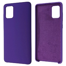 Чехол накладка Silicon Cover для SAMSUNG Galaxy A71 (SM-A715), силикон, бархат, цвет индиго