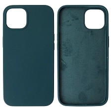 Чехол накладка Silicon Case для APPLE iPhone 13 (6.1), силикон, бархат, цвет синий космос