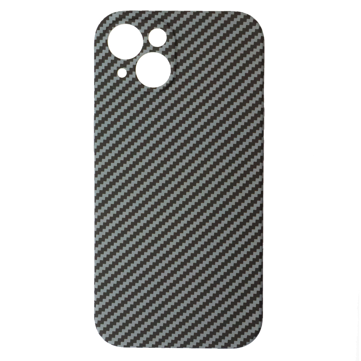 Чехол накладка KING для APPLE iPhone 13 (6.1"), силикон, бархат, карбон, цвет серый