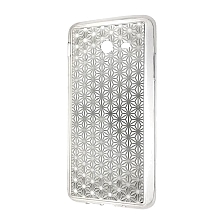 Чехол накладка для SAMSUNG Galaxy J5 2017 (SM-J530), силикон, металл, рисунок Снежинки серебристые.