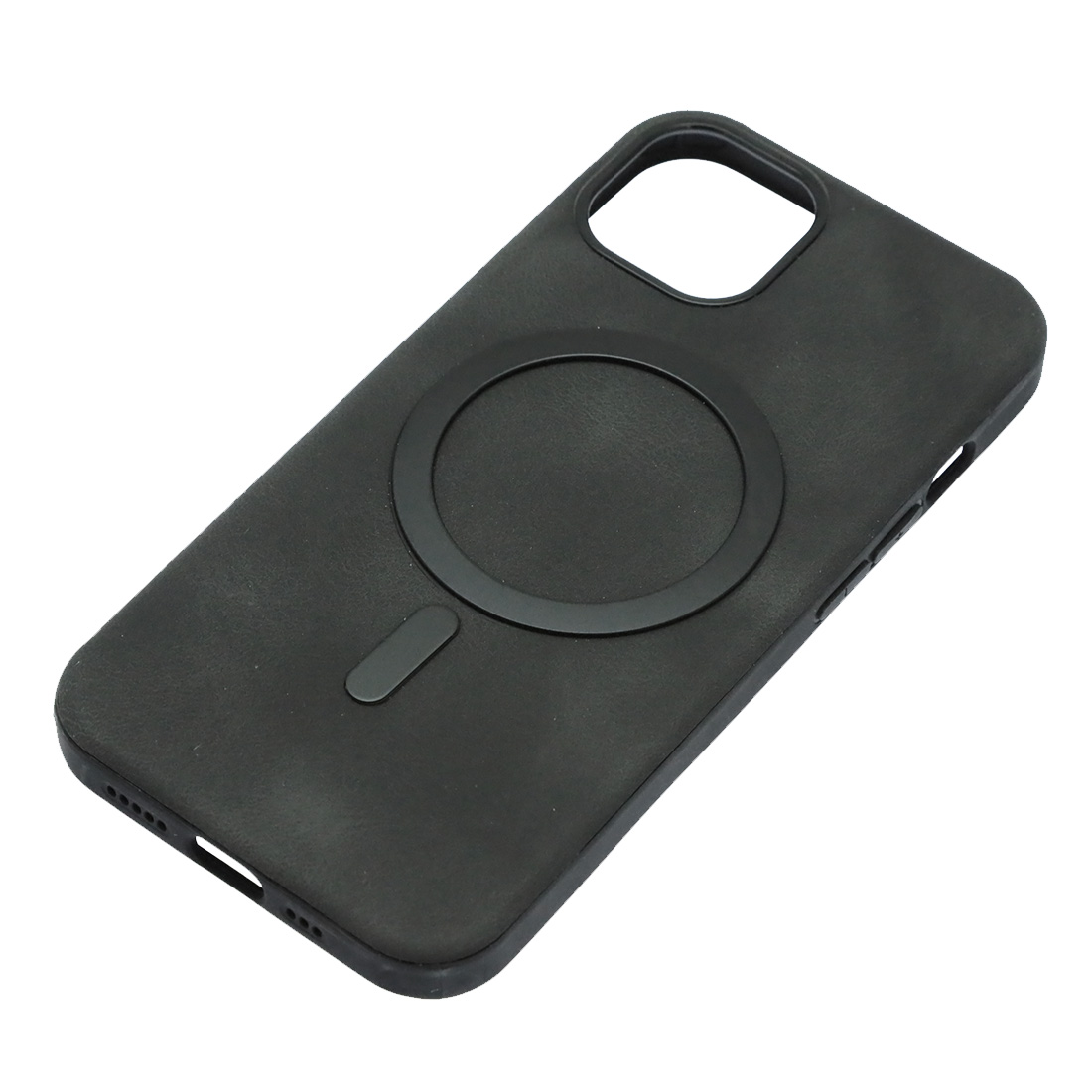 Чехол накладка Cabbeen с поддержкой MagSafe для APPLE iPhone 13, iPhone 14, экокожа, бархат, цвет черный