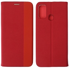 Чехол книжка MESH для TECNO Spark 7, текстиль, силикон, бархат, визитница, цвет красный