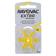 Батарейка для слуховых аппаратов RAYOVAC Extra, ZA10, BL6, PR70, 1.45V. Батарейка для слуховых аппаратов RAYOVAC Extra, ZA10, BL6, PR70, 1.45V.