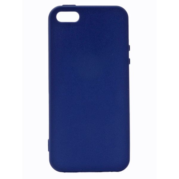 Чехол накладка для APPLE iPhone 5, 5G, 5S, SE, силикон, цвет синий.