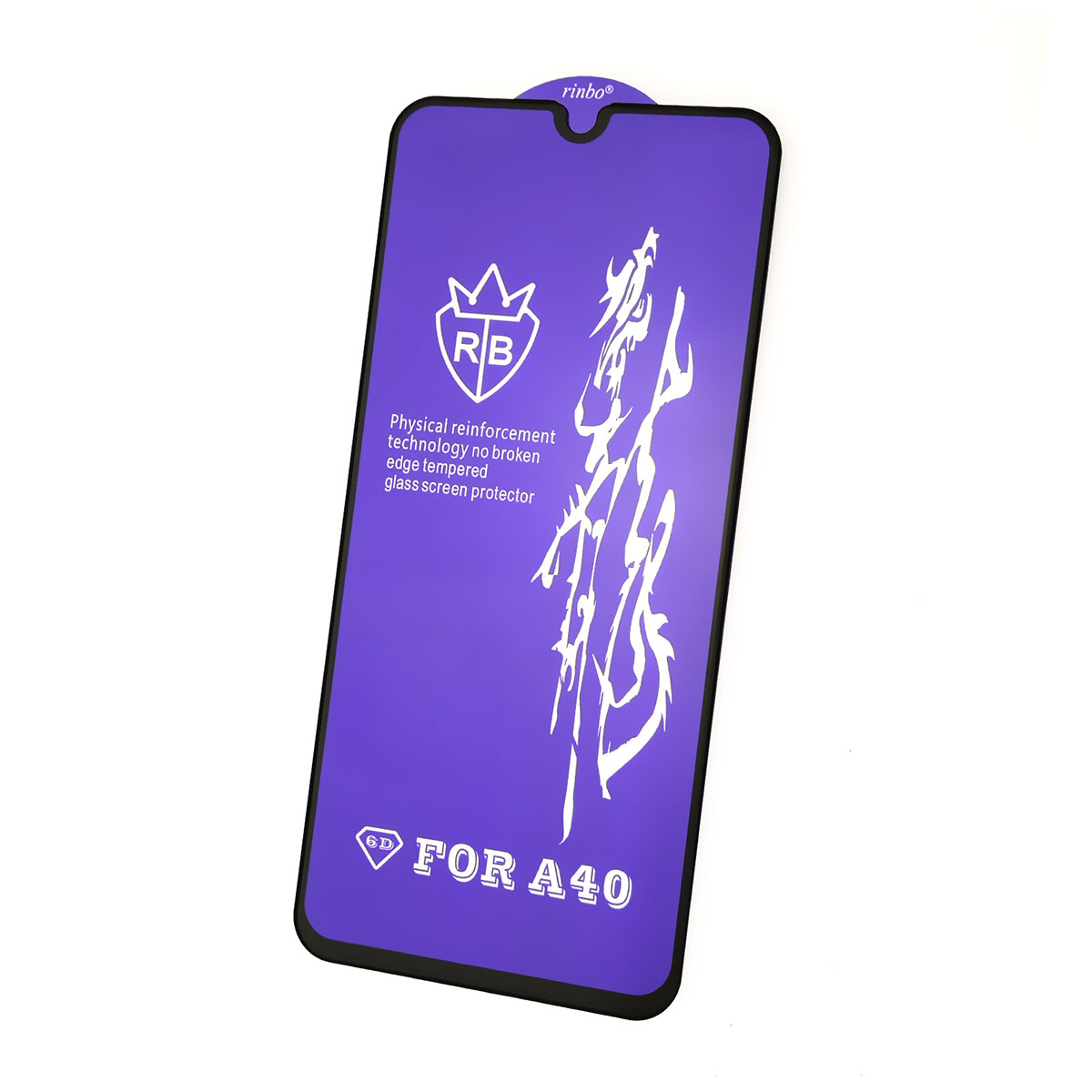 Защитное стекло 9H Rinbo для SAMSUNG Galaxy A40 (SM-A405), цвет окантовки черный. Защитное стекло 9H Rinbo для SAMSUNG Galaxy A40 (SM-A405), цвет окантовки черный.
