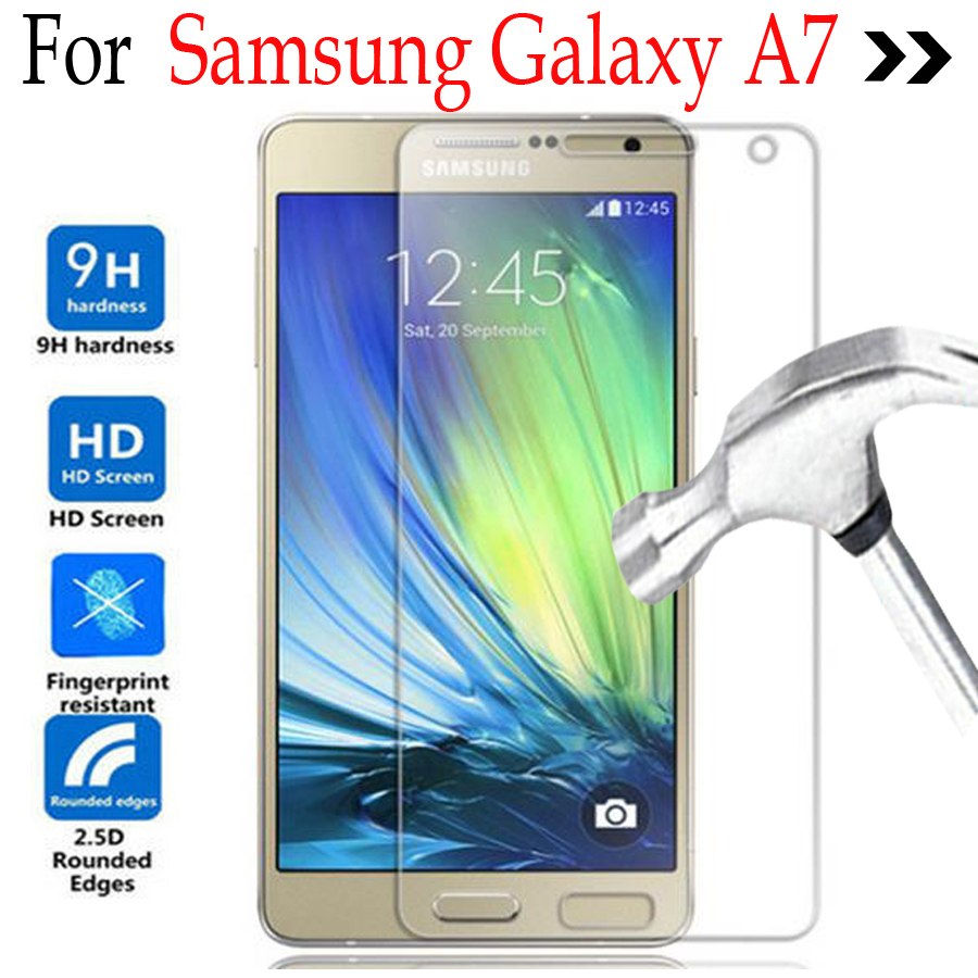 Защитное стекло "Pro Glass" для SAMSUNG Galaxy A7 (SM-A700) ударопрочное / прозрачное 0.2mm.
