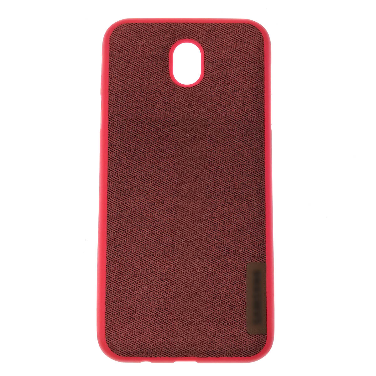 Чехол накладка для SAMSUNG Galaxy J7 2017 (SM-J730), силикон, под джинс, цвет красный