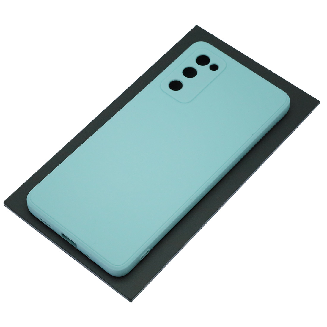 Чехол накладка для SAMSUNG Galaxy S20 FE, силикон, бархат, цвет небесно голубой