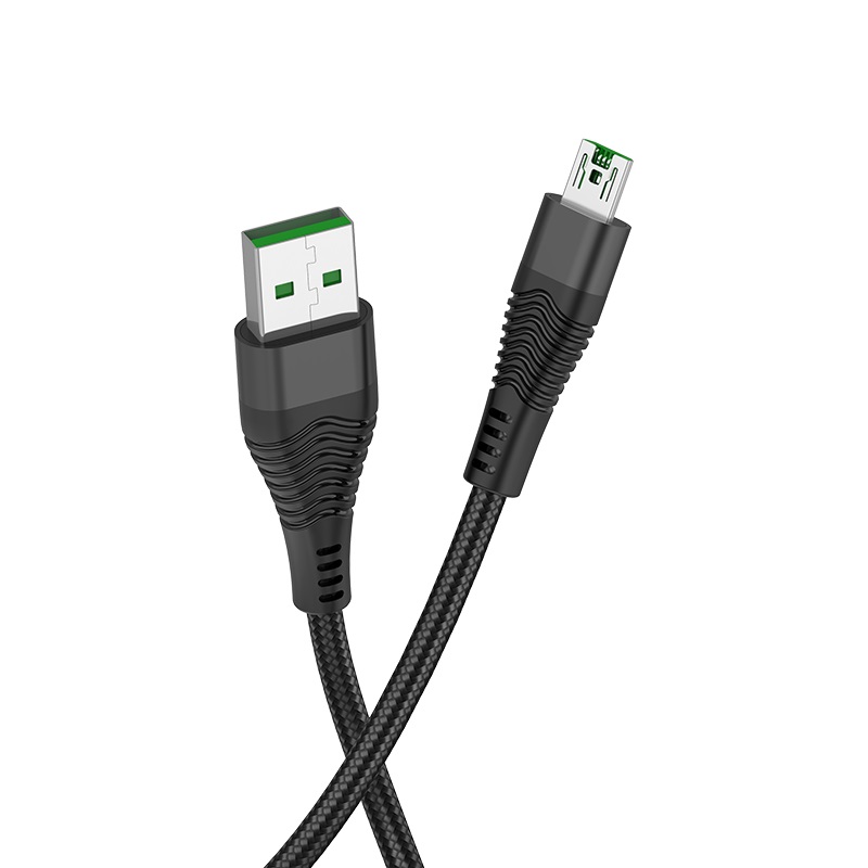 HOCO U53 4A Flash кабель для зарядки и передачи данных USB на Micro-USB 1.2м поддержка быстрой зарядки ток 4А широкая совместимость, цвет черный.