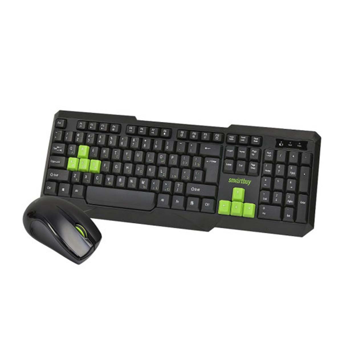 Комплект беспроводная мышь и клавиатура Smartbuy One SBC-230346AG-KN, цвет черно зеленый