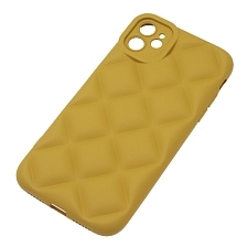 Чехол накладка для APPLE iPhone 11 (6.1"), силикон, 3D ромб, цвет горчичный