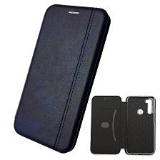 Чехол книжка VINTAGE LiNE для XIAOMI Redmi Note 8, экокожа, визитница, цвет темно синий.