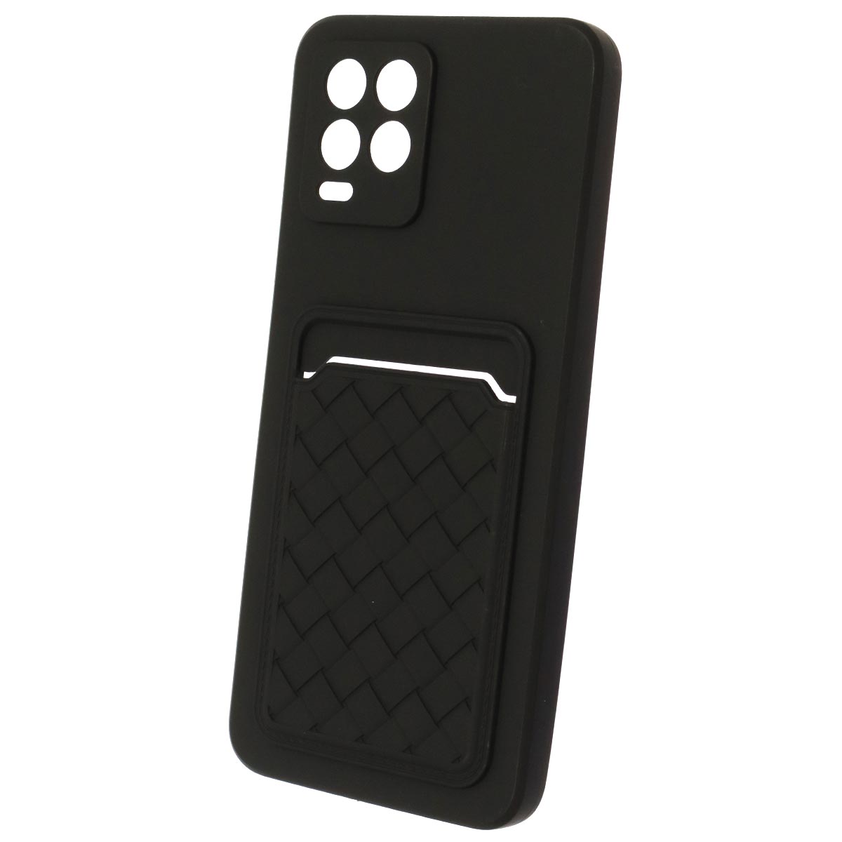 Чехол накладка CARD CASE для Realme 8, Realme 8 Pro, силикон, отдел для карт, цвет черный
