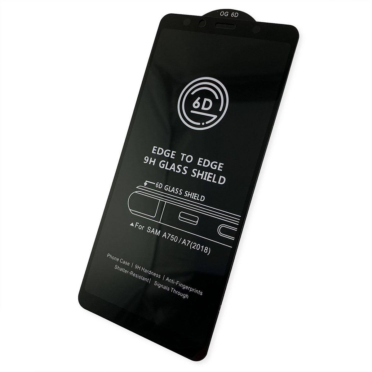 Защитное стекло 6D G-Rhino для SAMSUNG Galaxy A7 2018 (SM-A750), цвет окантовки черный
