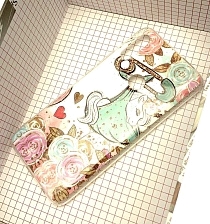 Чехол-накладка Vinil 2-7 для HUAWEI P Smart Z 2019 (STK-LX1) / HUAWEI Honor 9X 2019 (HLK-TL00) / Oppo F11 Pro силиконовая, имитация стекла, рисунок Единорог.