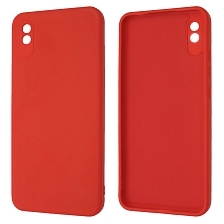 Чехол накладка для XIAOMI Redmi 9A, силикон, бархат, цвет красный