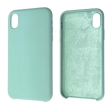 Чехол накладка Silicon Case для APPLE iPhone XR, силикон, бархат, цвет бирюзовый.