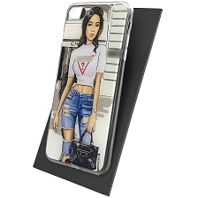 Чехол накладка для APPLE iPhone 7 Plus, iPhone 8 Plus, силикон, блестки, глянцевый, рисунок Шанель