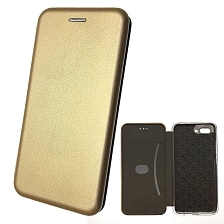 Чехол книжка для HUAWEI Honor 10, экокожа, визитница, цвет золотистый.
