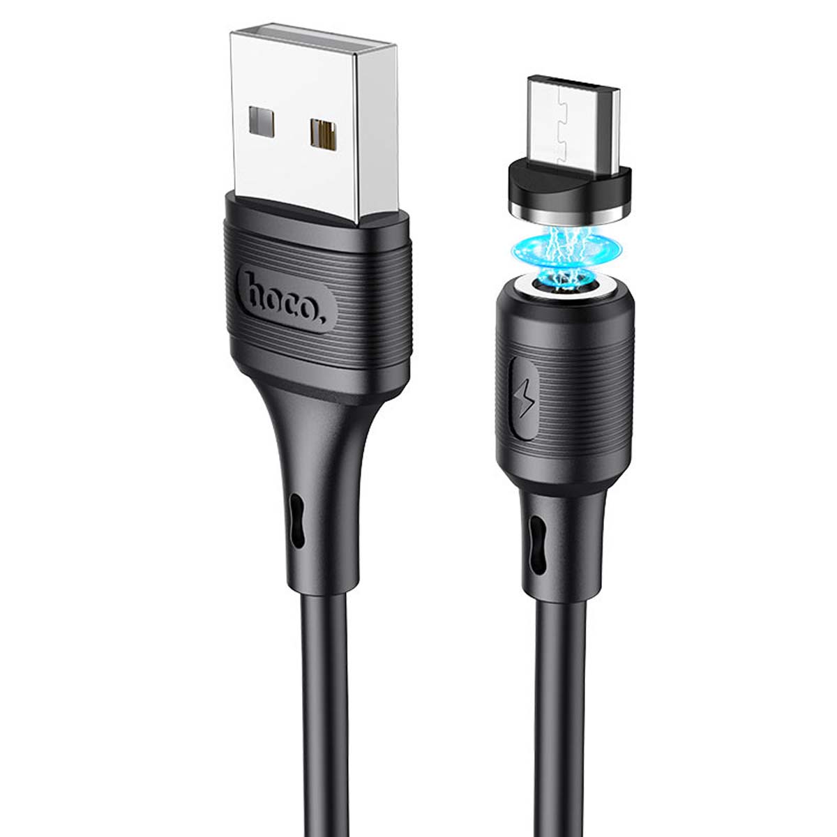 Магнитный зарядный кабель HOCO X52 Sereno Micro USB, 2.4A, длина 1 метр, цвет черный