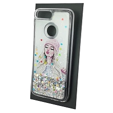 Чехол накладка TransFusion для HUAWEI Honor 9 Lite, Honor 7S, P Smart, силикон, переливашка, рисунок Девушка в розовой шапке