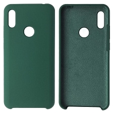 Чехол накладка Silicon Cover для HUAWEI Honor 8A, Y6 2019, силикон, бархат, цвет темно зеленый