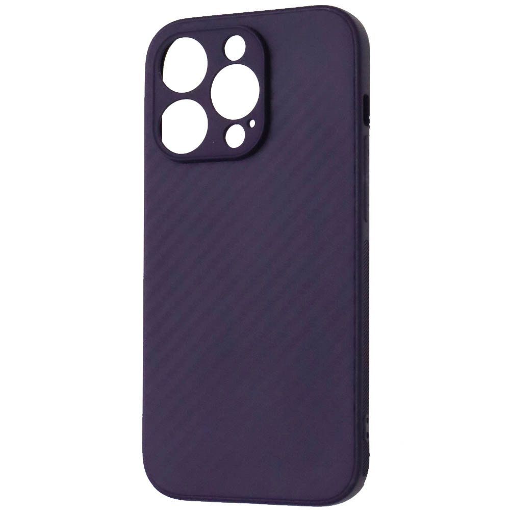 Чехол накладка для APPLE iPhone 13 Pro, силикон, карбон, цвет темно фиолетовый Чехол накладка для APPLE iPhone 13 Pro, силикон, карбон, цвет темно фиолетовый
