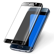 Защитное стекло 5D Full Glass для SAMSUNG Galaxy S7 Edge (SM-G935), цвет канта черный.