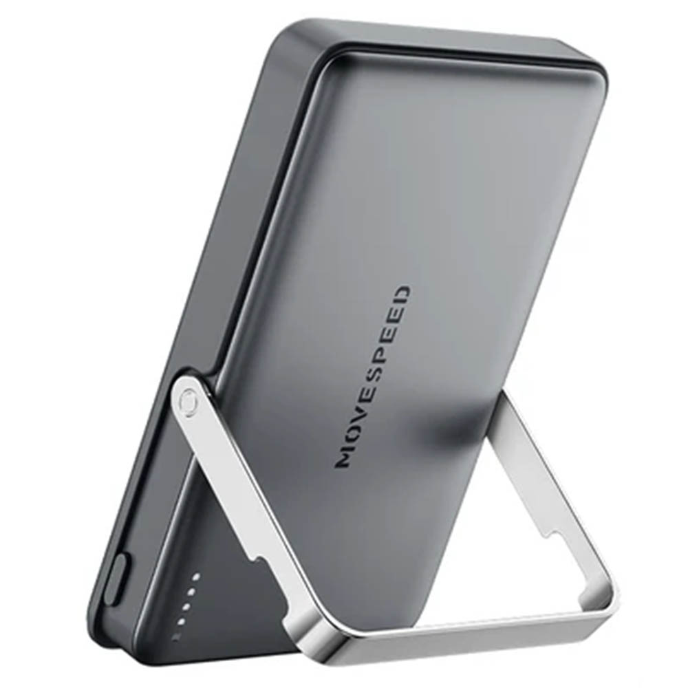 Внешний портативный аккумулятор с держателем, Power Bank MOVESPEED S10 Pro, Magsafe, 10000 mAh, цвет космически серый