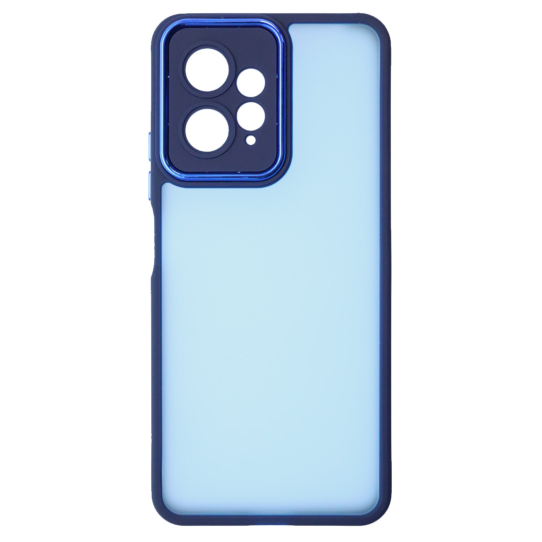 Чехол накладка KING для XIAOMI Redmi Note 12 4G, силикон, пластик, защита камеры, цвет окантовки темно синий