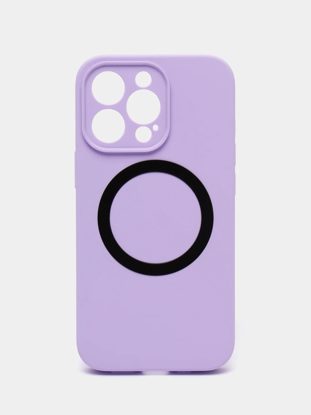Чехол накладка Silicone Case для APPLE iPhone 13 Pro Max, с поддержкой MagSafe, защита камеры, силикон, бархат, цвет сиреневый
