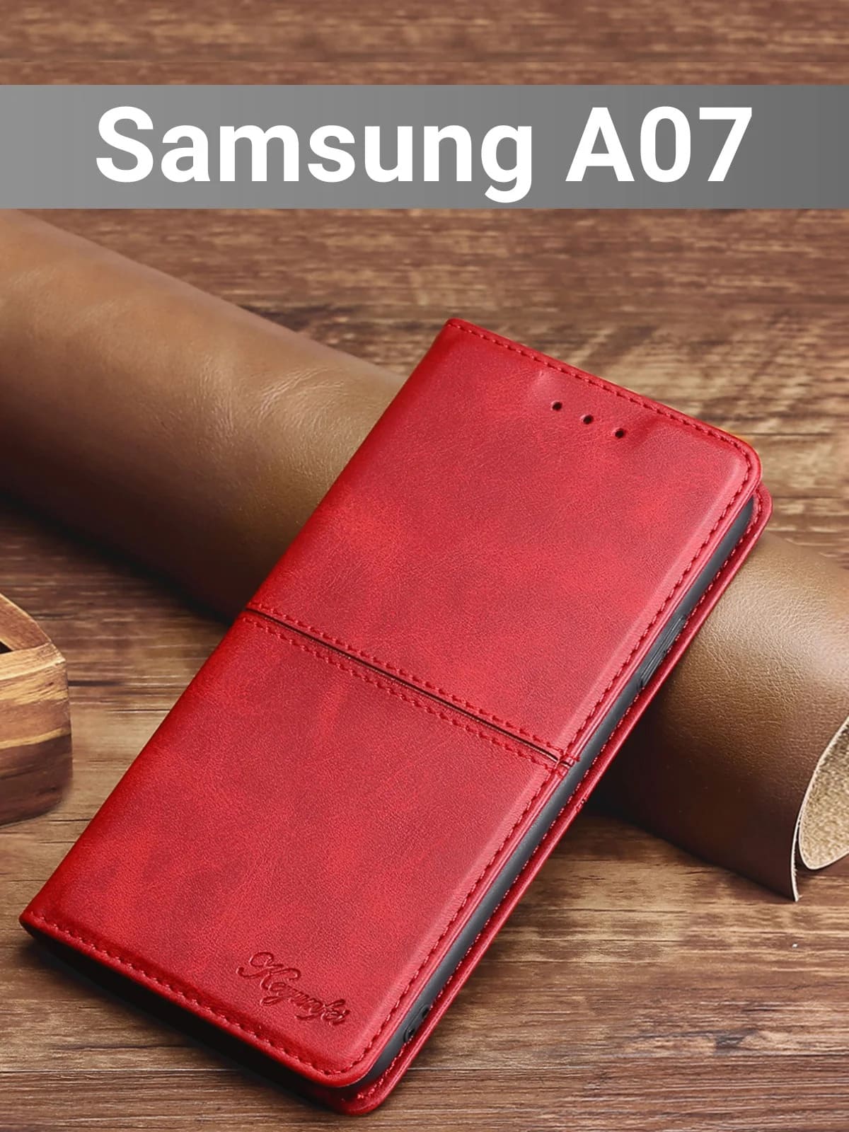 Чехол книжка elitcase для SAMSUNG Galaxy A07, защита камеры, цвет красный