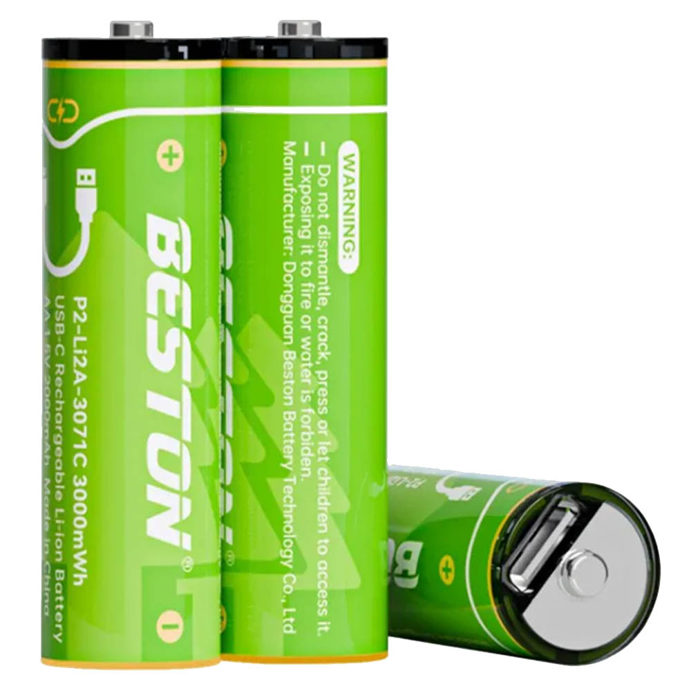 Аккумулятор с входом Type-C BESTON AA, BL4, 2000 mAh 1.5 V, кабель USB на 2 Type-C (Продажа комплектом)