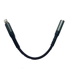 Переходник, аудио адаптер Go-Des GD-UC067 c Lightning 8 pin для наушников разъемом Audio Jack 3.5 мм, цвет черный