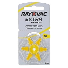 Батарейка для слуховых аппаратов RAYOVAC Extra, ZA10, BL6, PR70, 1.45V.